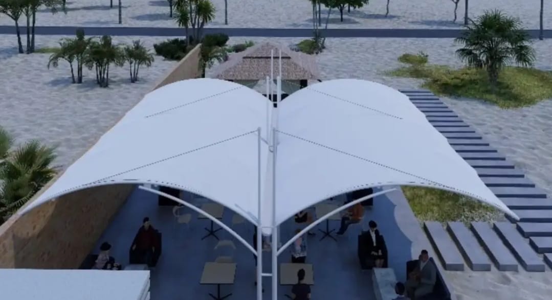 Kanopi membran untuk teras cafe atau restoran di Jakarta